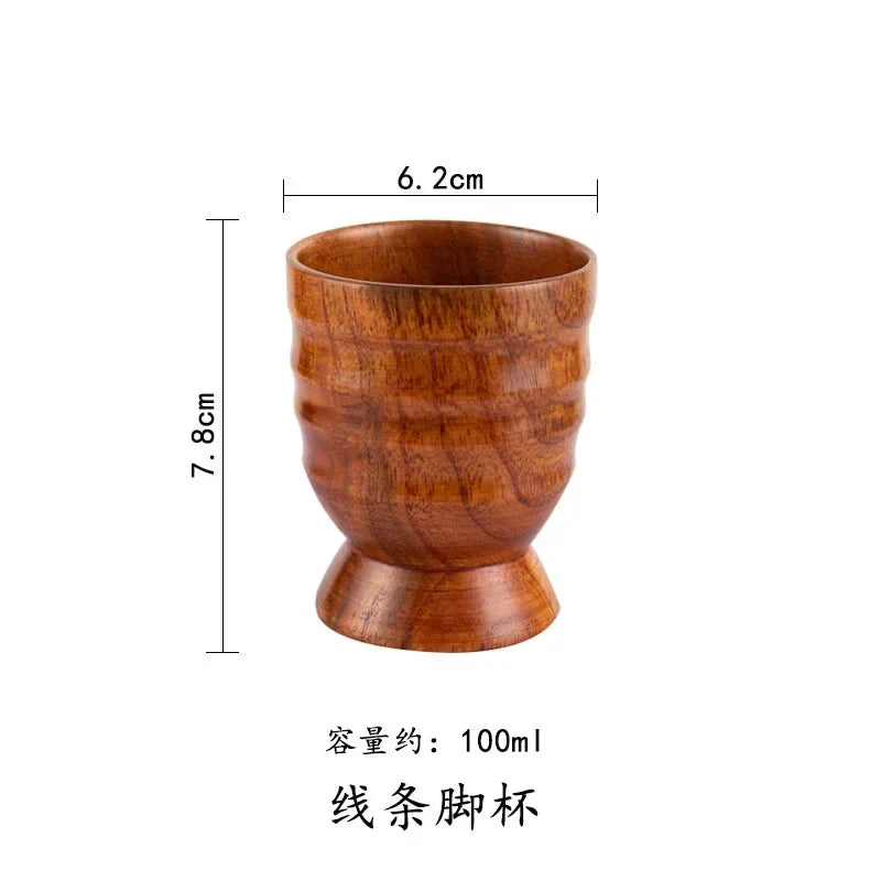 Wooden big belly cups handmade jujube wood handle beer tea coffee milk water cup kitchen bar drinkware for 1pc - line