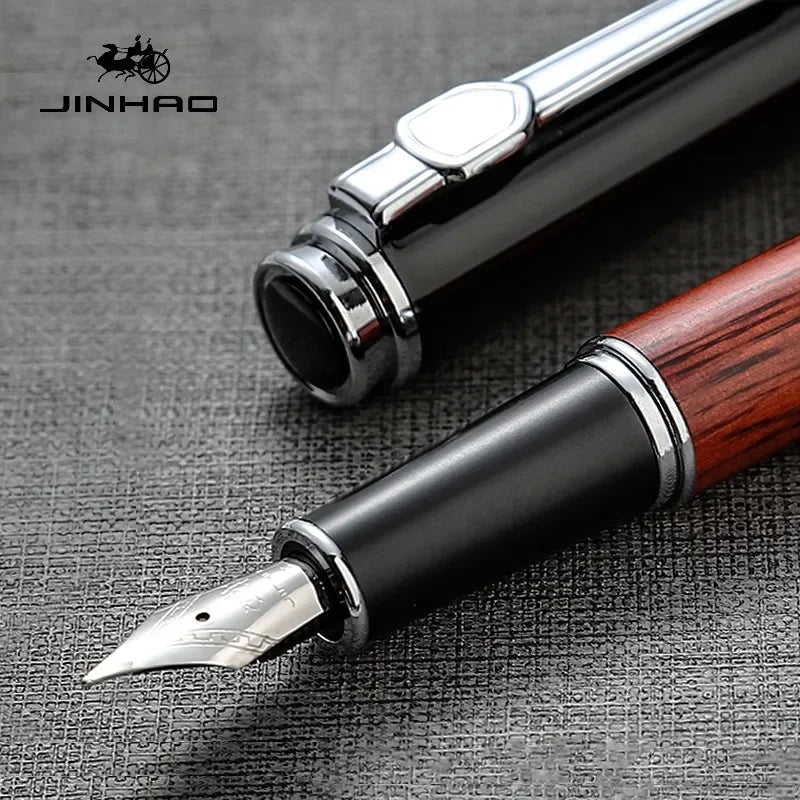 Jinhao 8802 wooden fountain pen ef/f/m nib luxury wood ink pens business writing office school supplies stationery pk