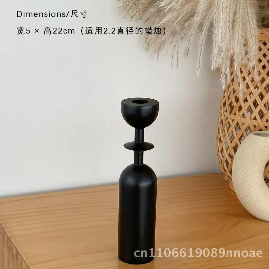 Luxury french style wooden candle holder vintage high-end home living room decoration multi-size options available - g