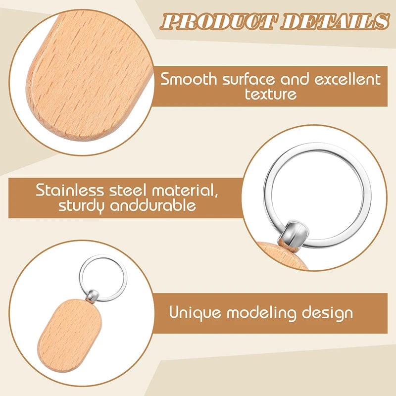 110pcs wood keychain blanks key chain unfinished