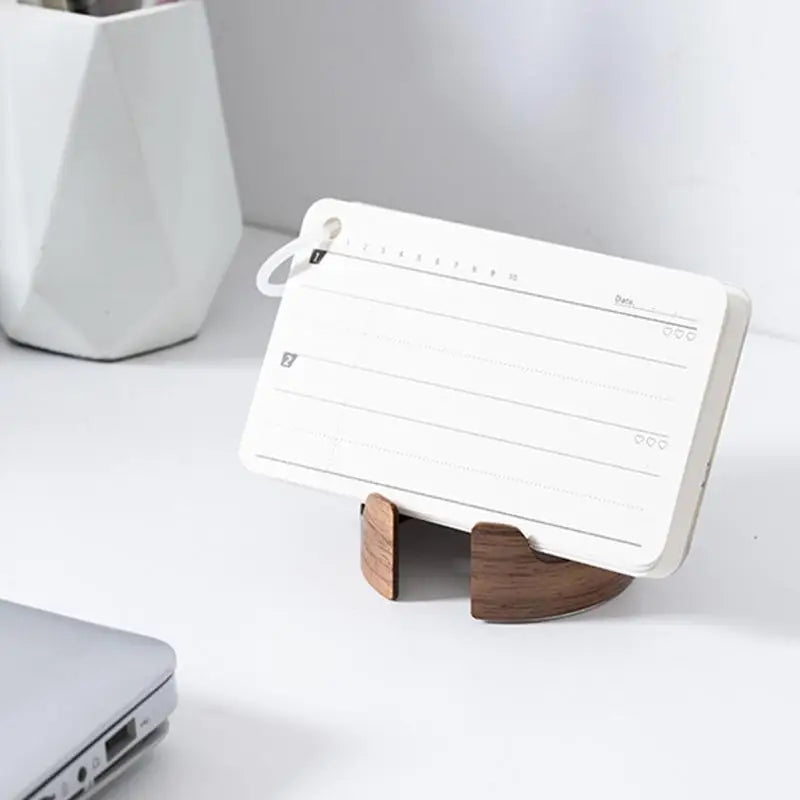 Phone desk stand decorative cylinder shape smartphone holder living room decorations wood desktop organizer