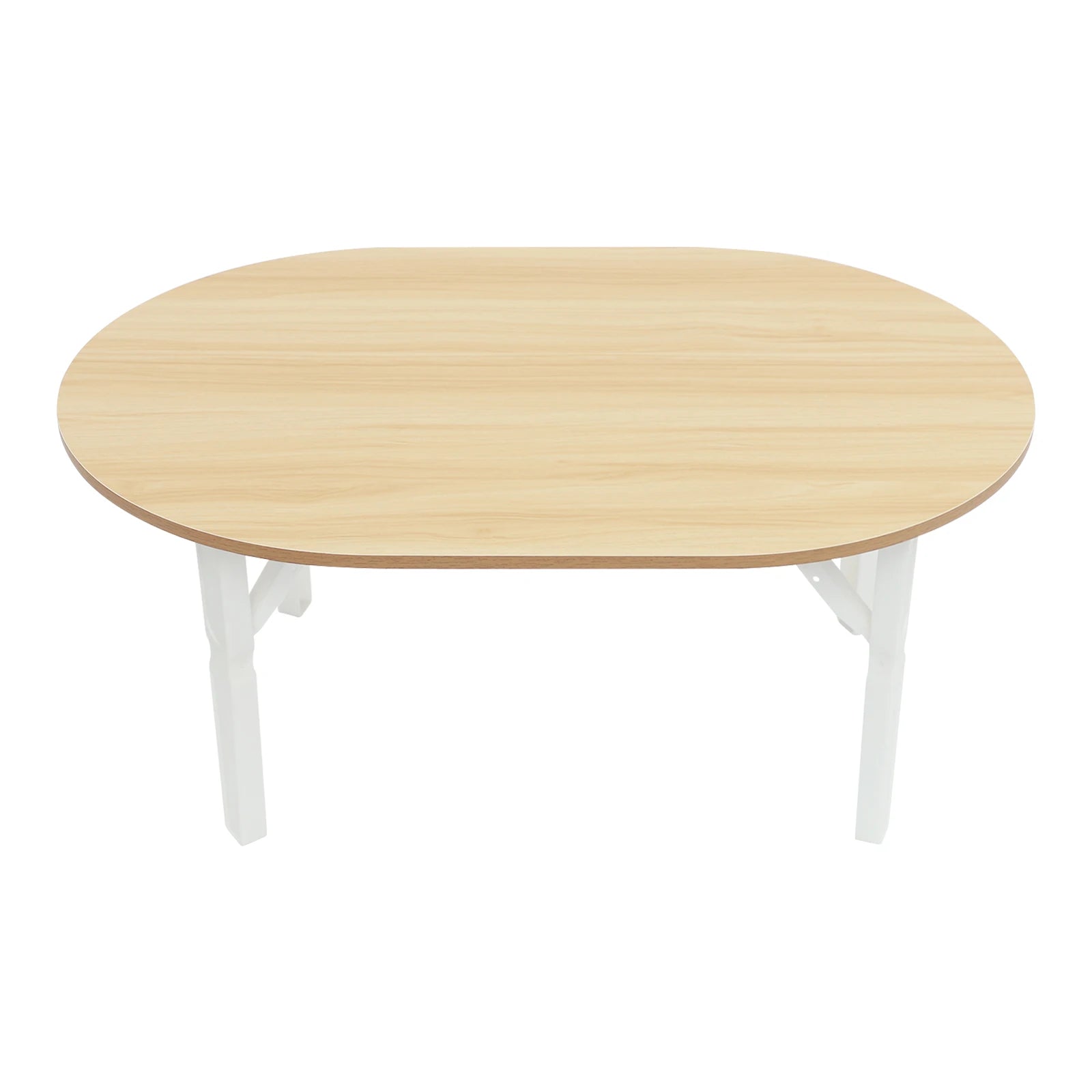 Foldable coffee table modern oval side for living room bedroom & office no assembly needed - brown / united states