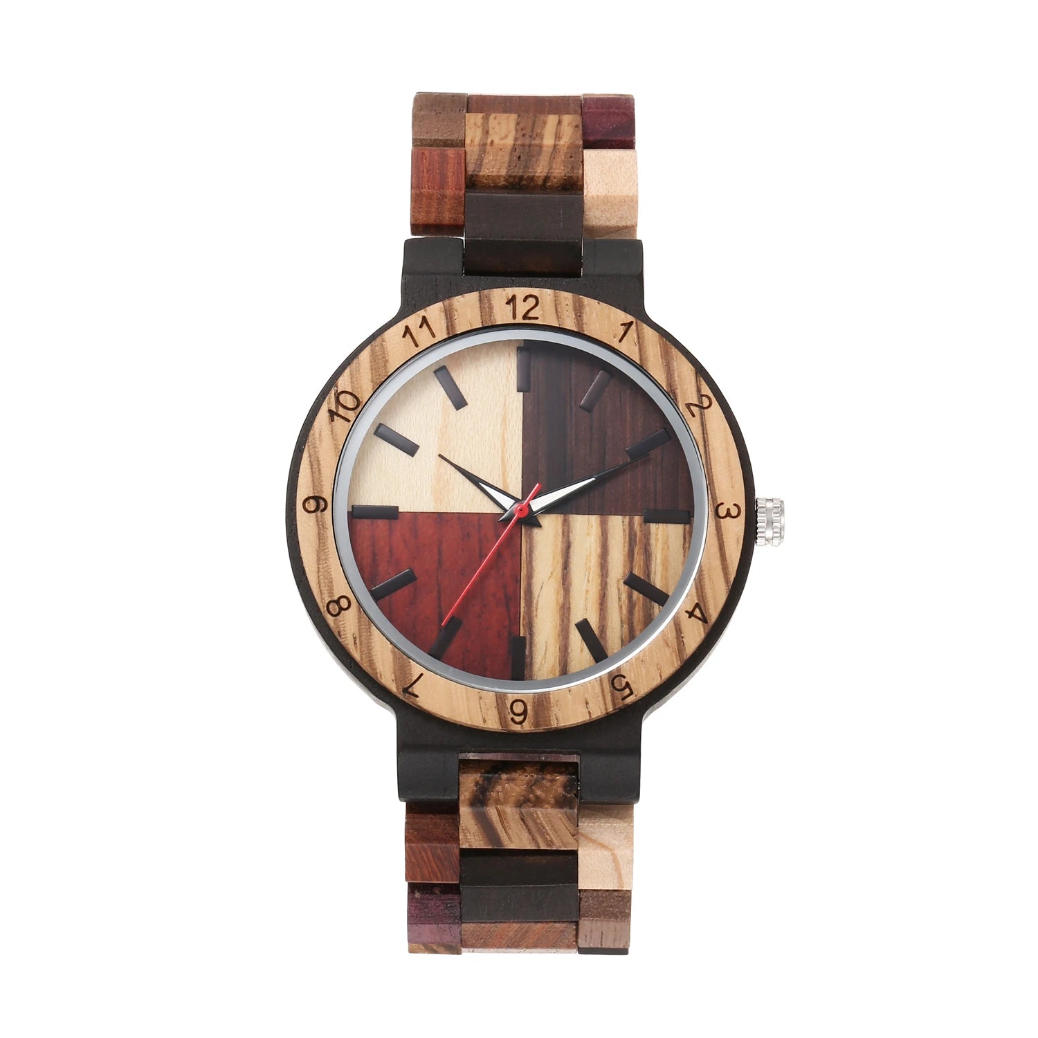 Personalized fashion creative men’s watch multi color dial colorful strap luminous wooden quartz watches relojes para
