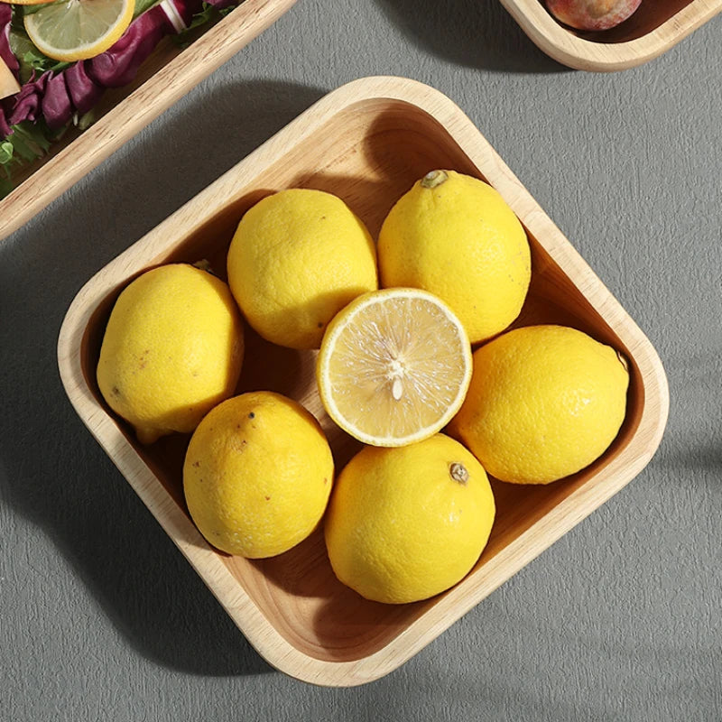 1pcs japanese square wooden bowl high-grade creative oak fruit salad dessert snacks kitchen accessories