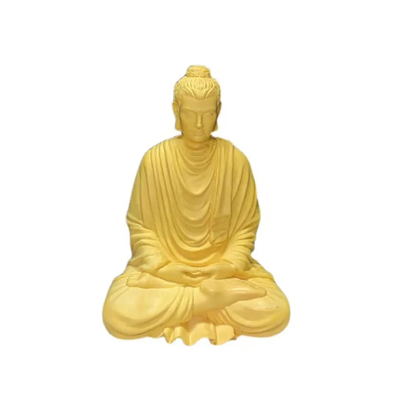 Wooden shakyamuni buddhist figure statue solid wood hand carving chinese buddha home living ornaments feng shui - light