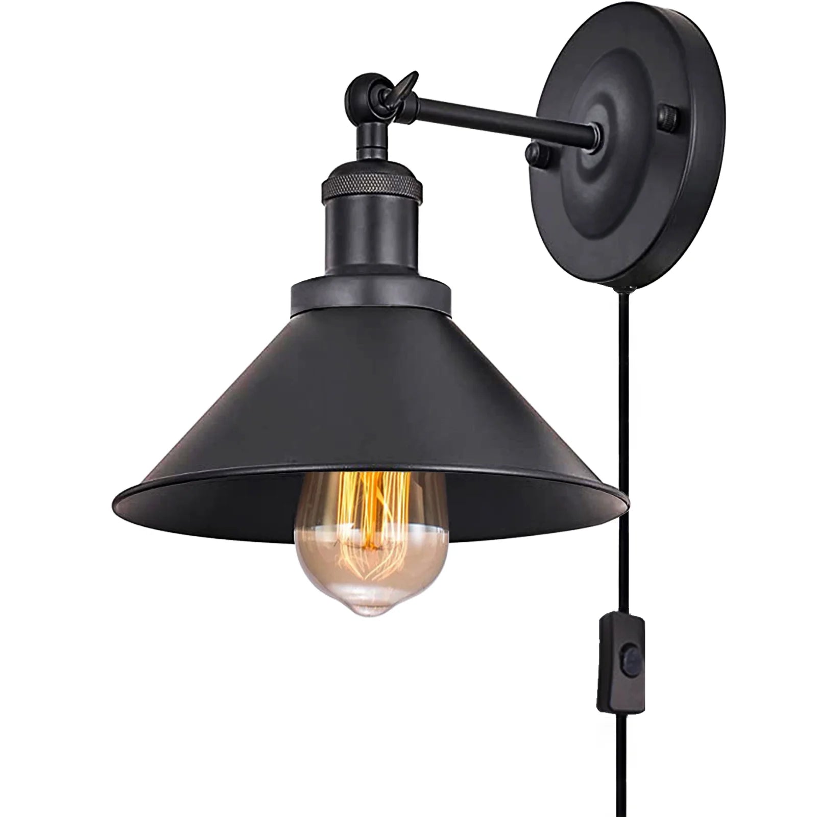 Led wall lamp nordic bedside iron wood lights practical adjustable reading study lighting new home decors sconces - 1pc