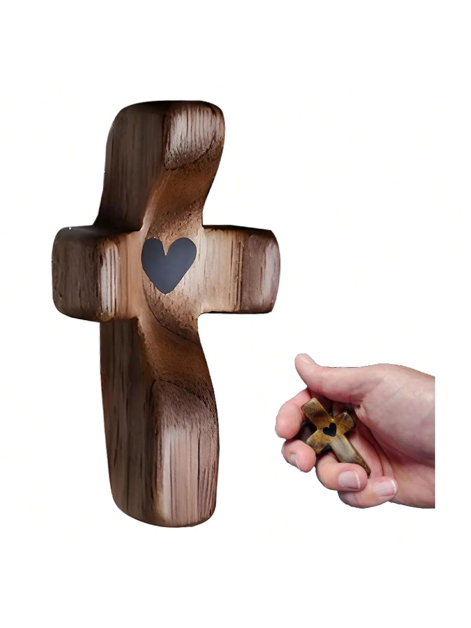 10pcs wooden cross decorations fidget for anxiety relief multi-functional spiritual symbols home and office - 1pcs
