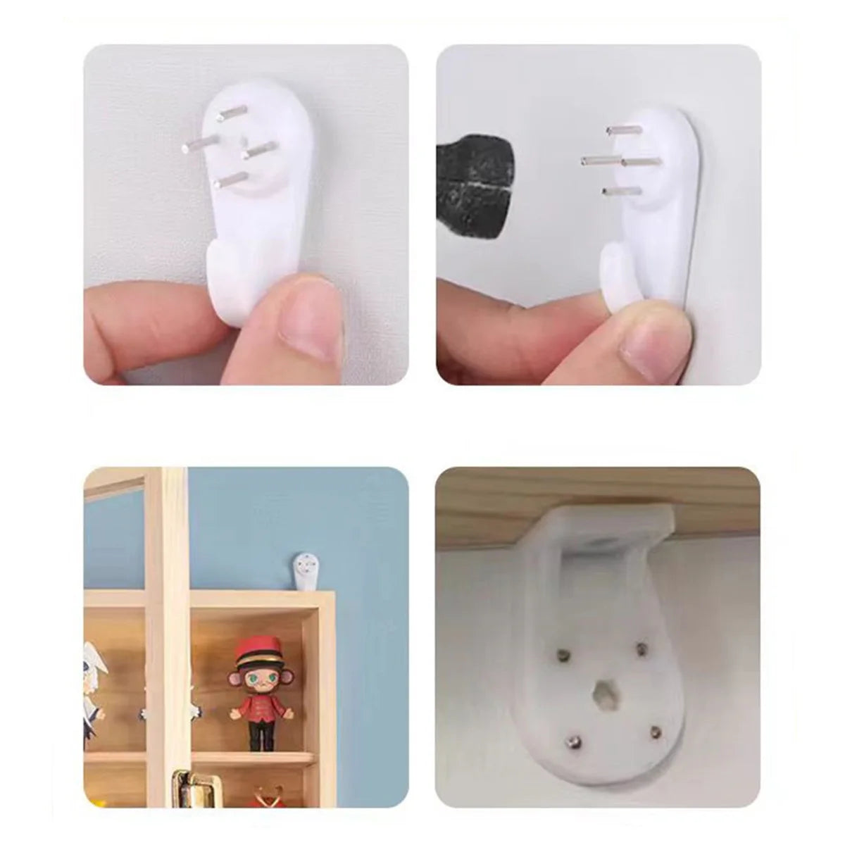 6-layers solid wood wall mounted figurine collection box display cabinet shelf toy storage for living room bedroom