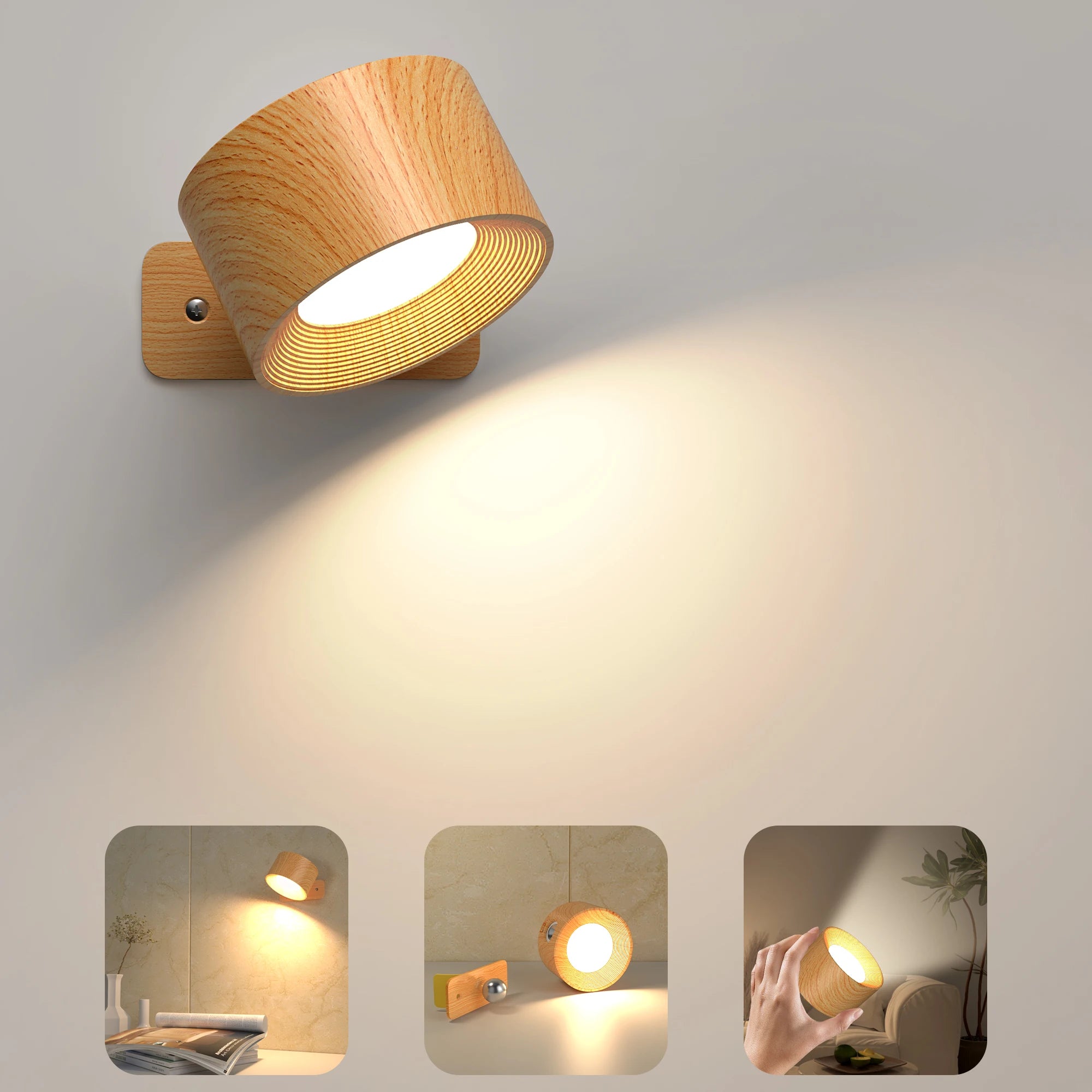 wooden-led-wall-sconce-360-rotatable-dimmable-magnetic-touch-control-rechargeable-battery-operated-magnetic-night-light
