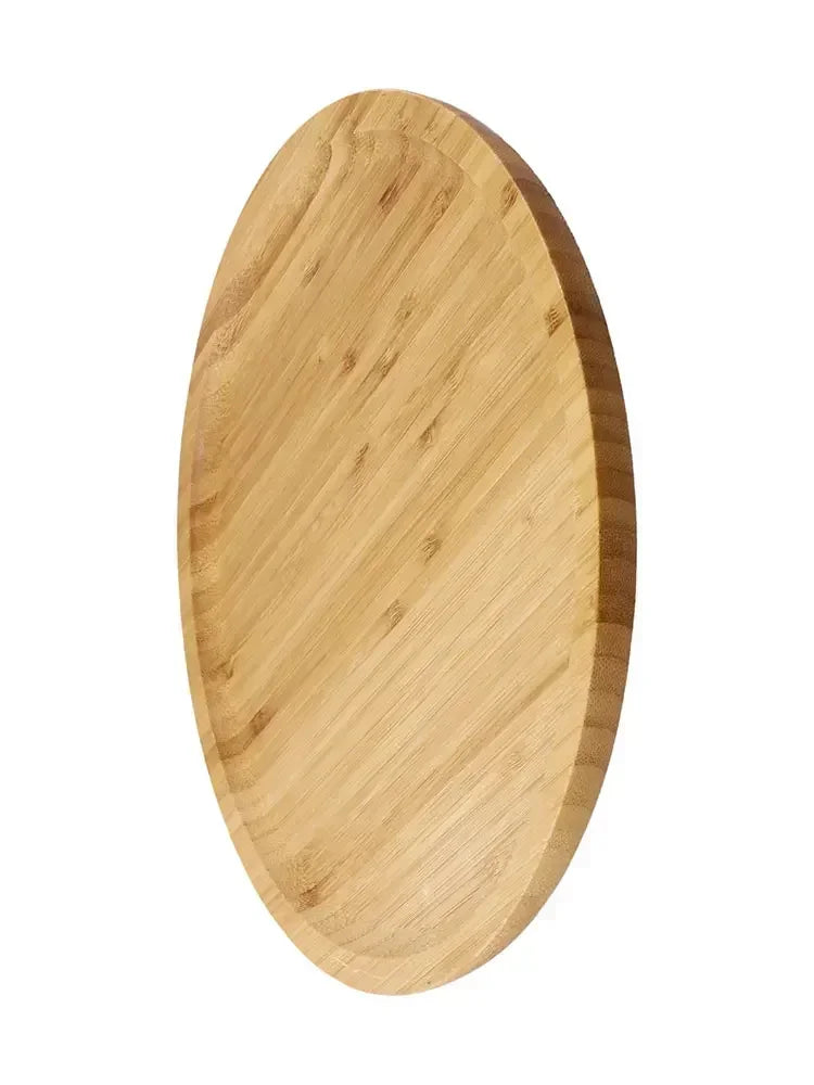 Trays serving tray 20*5*30cm easy to clean for fruit pizza multi-functional round wooden tableware stand food