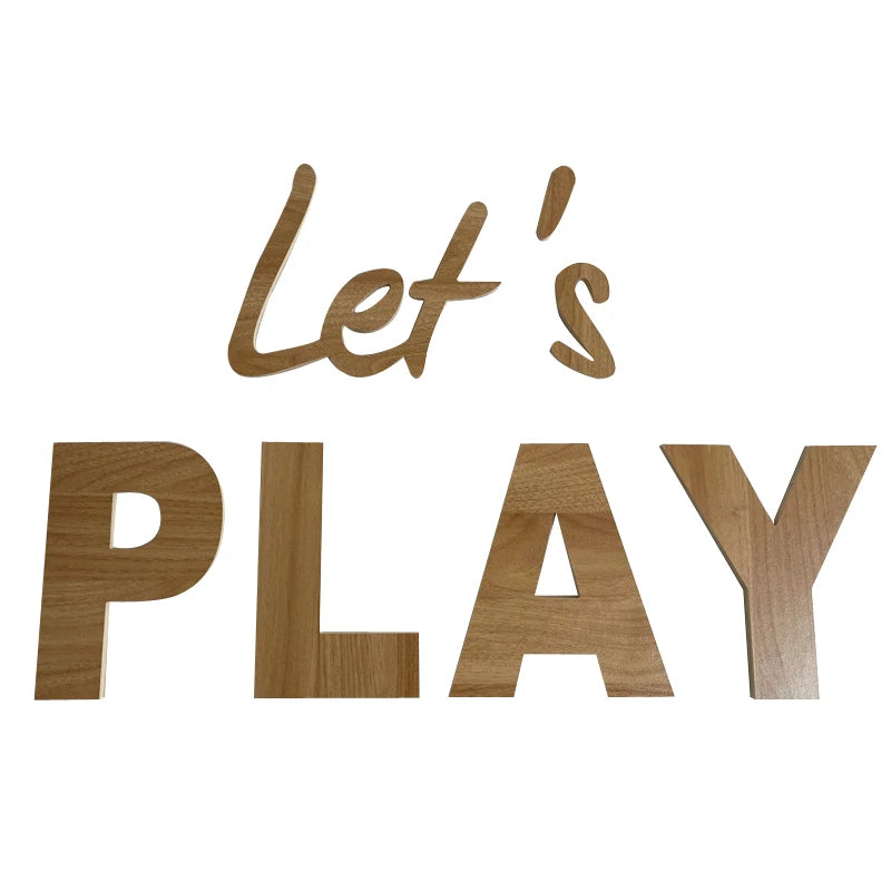 Custom let’s play-wall lettering wooden nursery sign playroom decor bedroom art