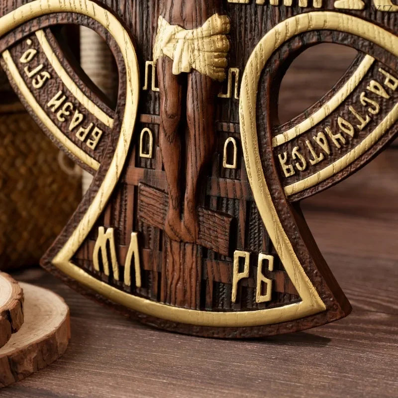 Wood cross home holy statues jesus christ crucified church icon religious statue - (christian)