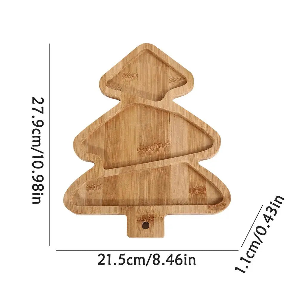 Wooden christmas tableware tray innovative appetizer plates serving platters reuable tree - tree / united states