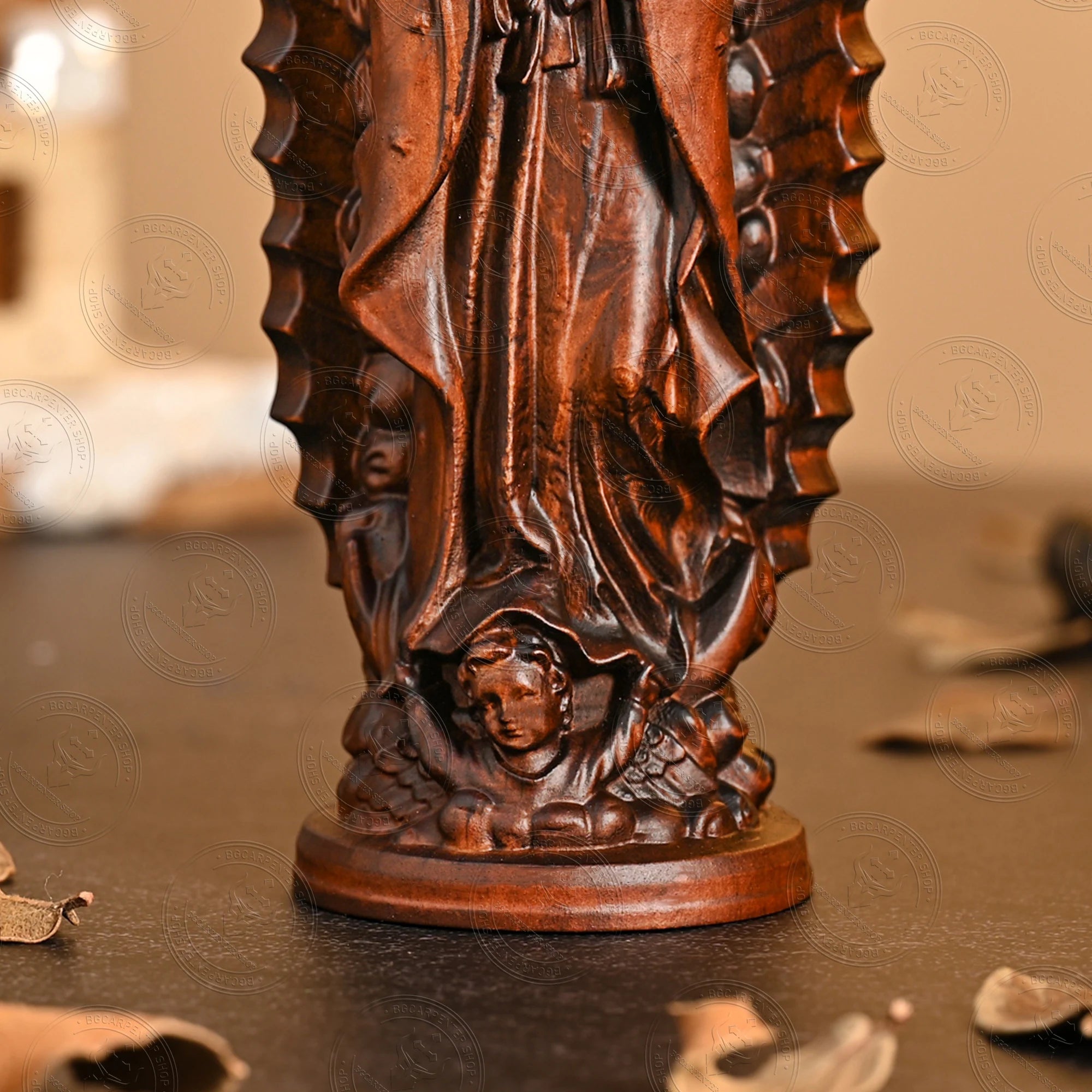 Cross-border solid wood carving desktop ornaments crafts christmas birth decoration madonna statue religion - religious