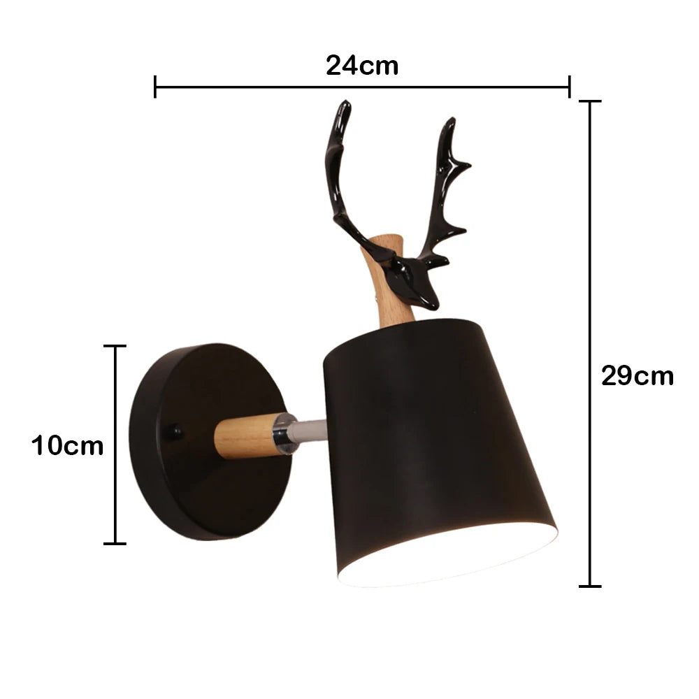 Nordic led wall lamp wood creative lighting fixture guest room balcony staircase sconce bedroom bedside decor light