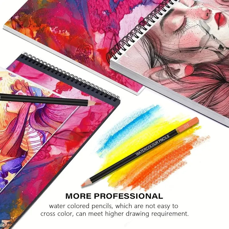 Brutfuner 72 watercolor pencils - vibrant art set for adults professional quality ideal blending effects with wet