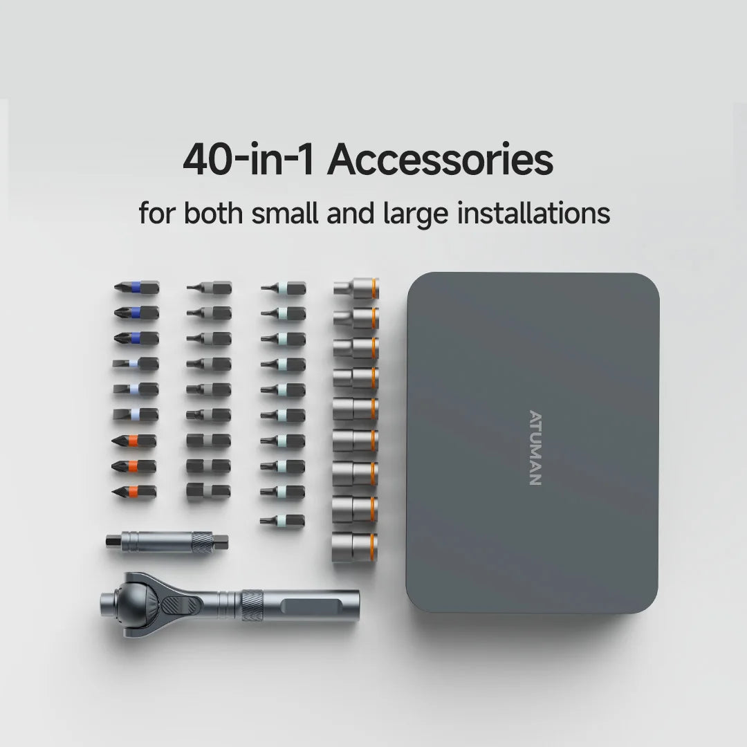 Vman 40-in-1 multi-function ratchet screwdriver kit with magnetic bits – mini repair tool set for pc iphone & home