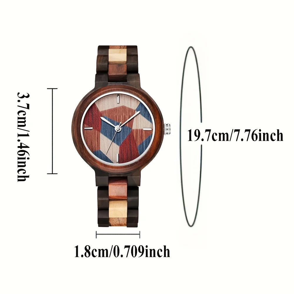 Personalized creative watch multi color dial colorful strap wooden quartz watches for man woman relojes para hombres