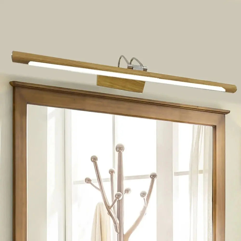 Nordic led mirror front light walnut 44/57cm rotatable lighting bathroom bedroom vanity indoor home decor wooden sconces