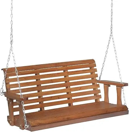 4.5 ft outdoor porch swing upgraded xl size seat depth & back height wooden patio heavy duty 880 lbs front hanging swin