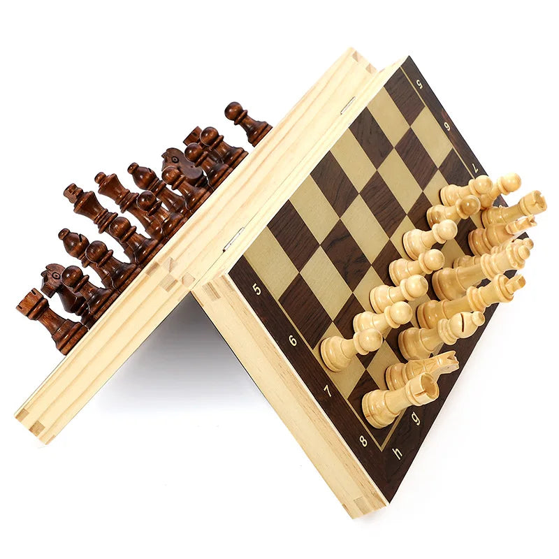 International chess 24cm-39cm 4 size optional wooden toy educational brain training folding board game for children