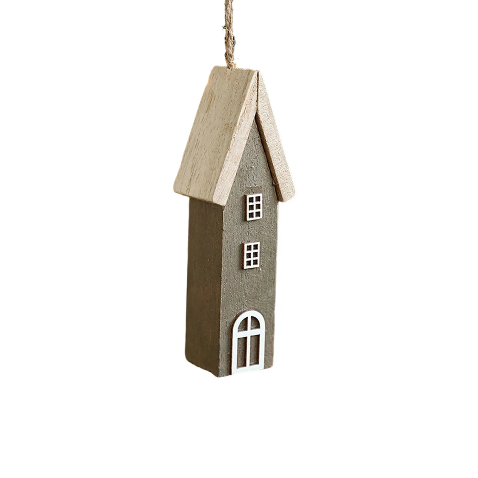Solid wood christmas house small tree log creative layout decoration ornaments for holiday