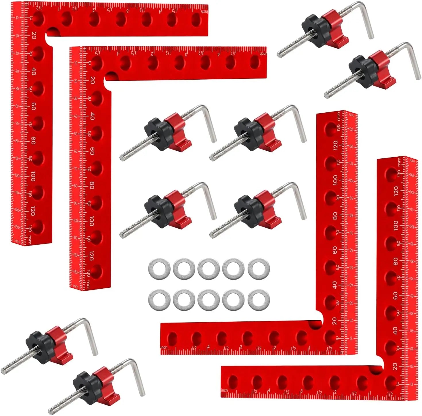 4pack 5.5’’x 5.5’’ 90° corner clamps aluminum alloy right angle for woodworking picture frames cabinets - united states