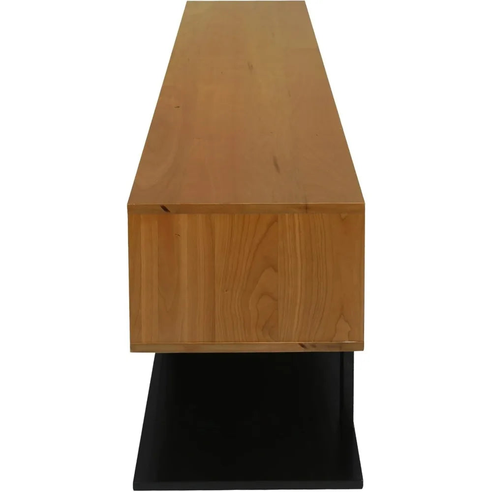 Creek solid wood tv stand natural cherry wooden frame/black beech leg (597-521) - black / united states