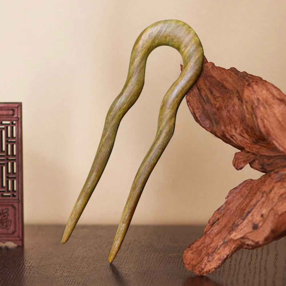 Wooden hairpins u shaped hair sticks chinese hanfu accessories simple sandalwood bun chopsticks girls retro jewelry