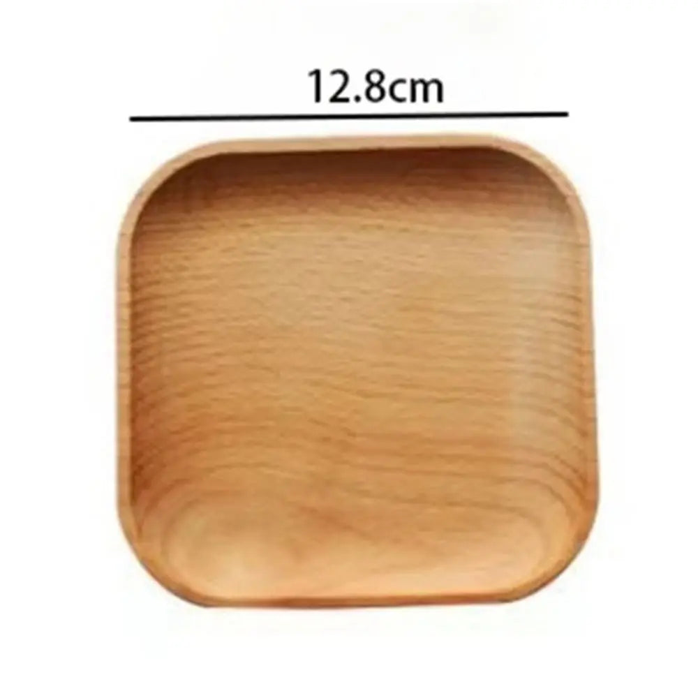 Wood plate cute cartoon cat bear solid fruit dishes tea tray dessert dinner tableware for serving kids baby - united