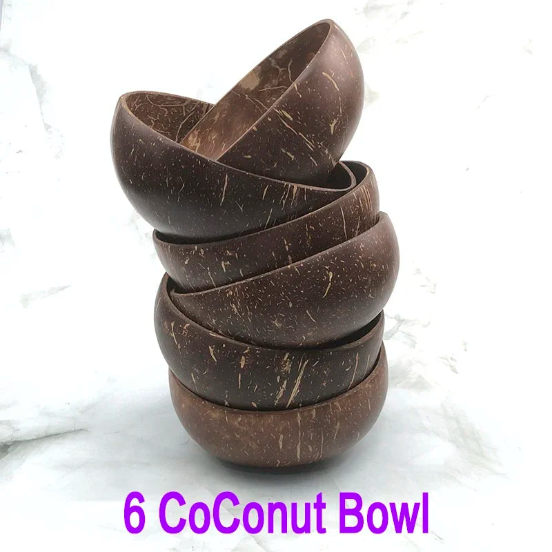 Pure natural coconut wooden bowl spoon kitchenware exquisite craftsmanship rice dessert salad noodle mousse pasta - 6