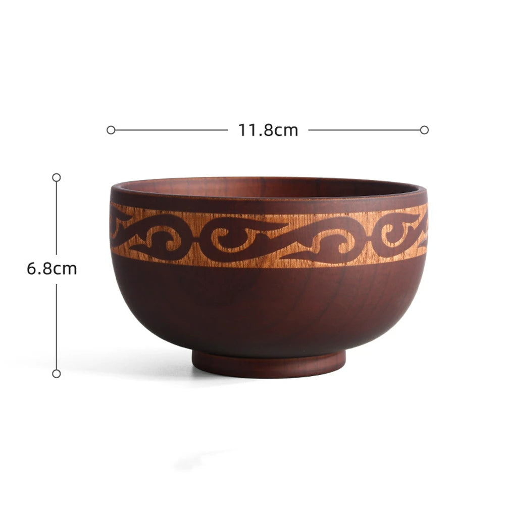 Wooden bowl japanese style wood rice soup salad food container large small for kids tableware utensils - xiangyun