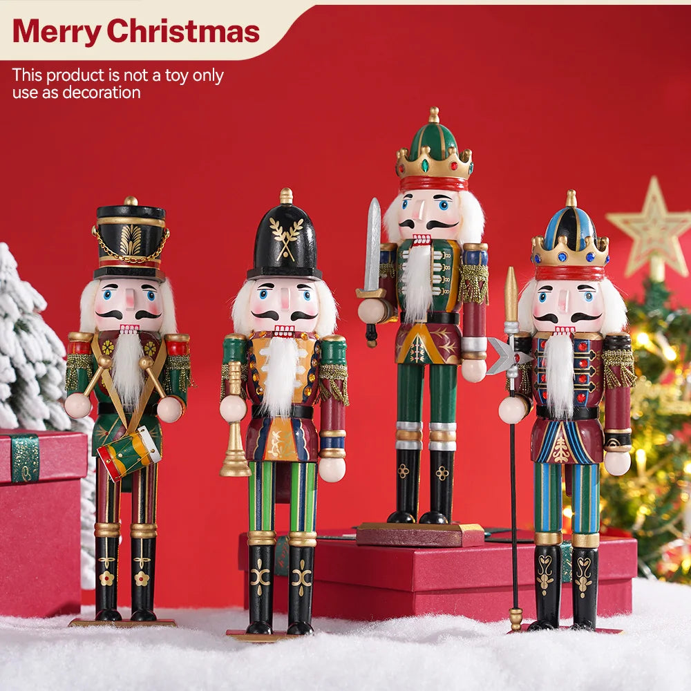 Nutcracker soldier puppet wooden statues handicraft doll toy christmas navidad new year gift home decoration 30cm