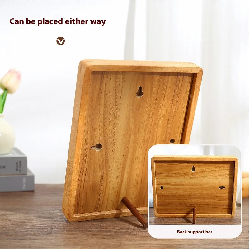 Solid wood photo frame mortise and tenon joint design walnut teak round corner picture perfect couple gift