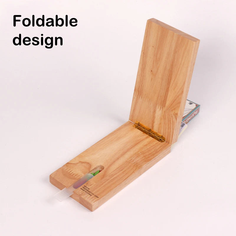 Wood cribbage board game classic 3 track with 9 pegs portable card for adult indoor & outdoor - beige