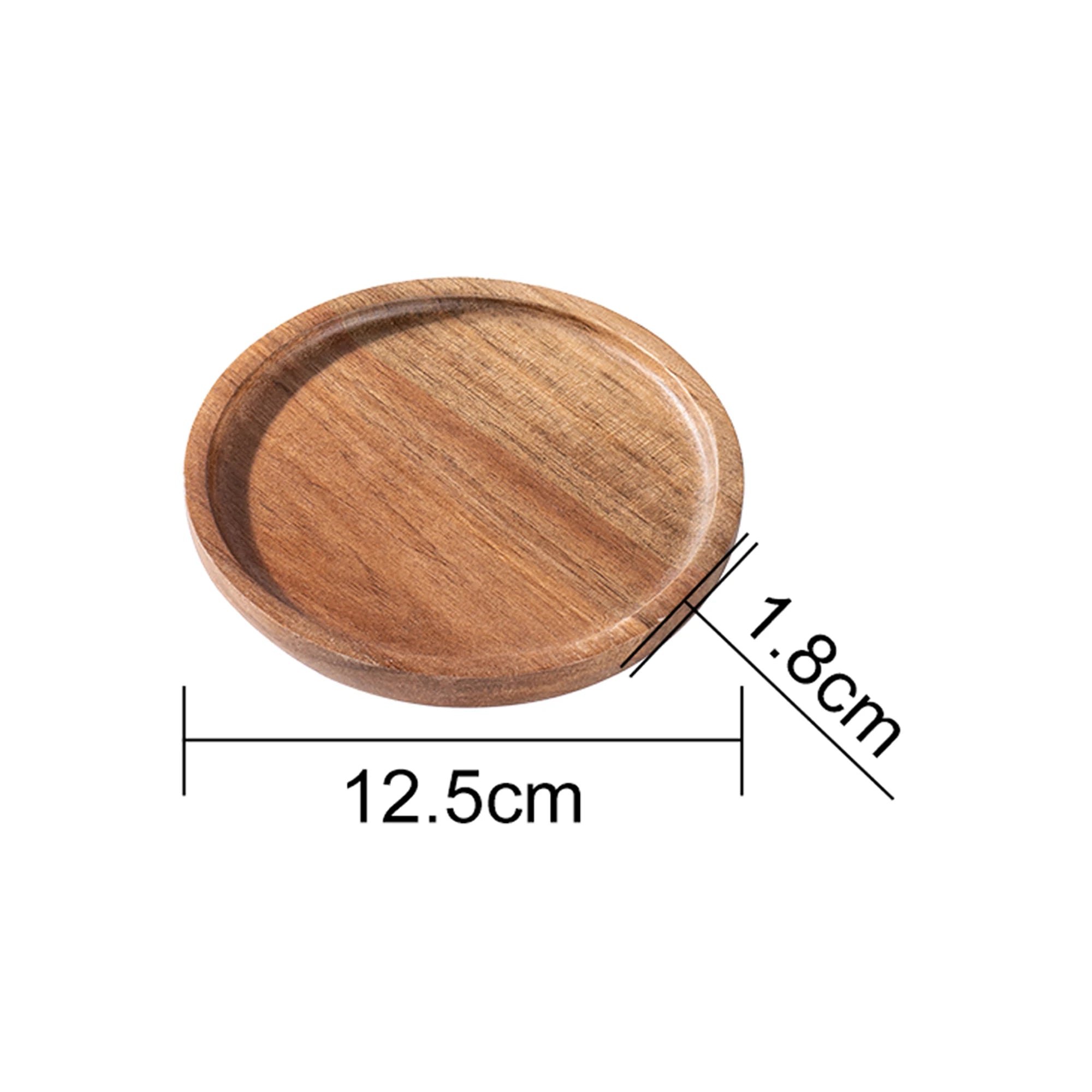 12.5/15/20/25/30cm round serving platter tray acacia wood pizza salad plate fruit dessert bread cake container snacks