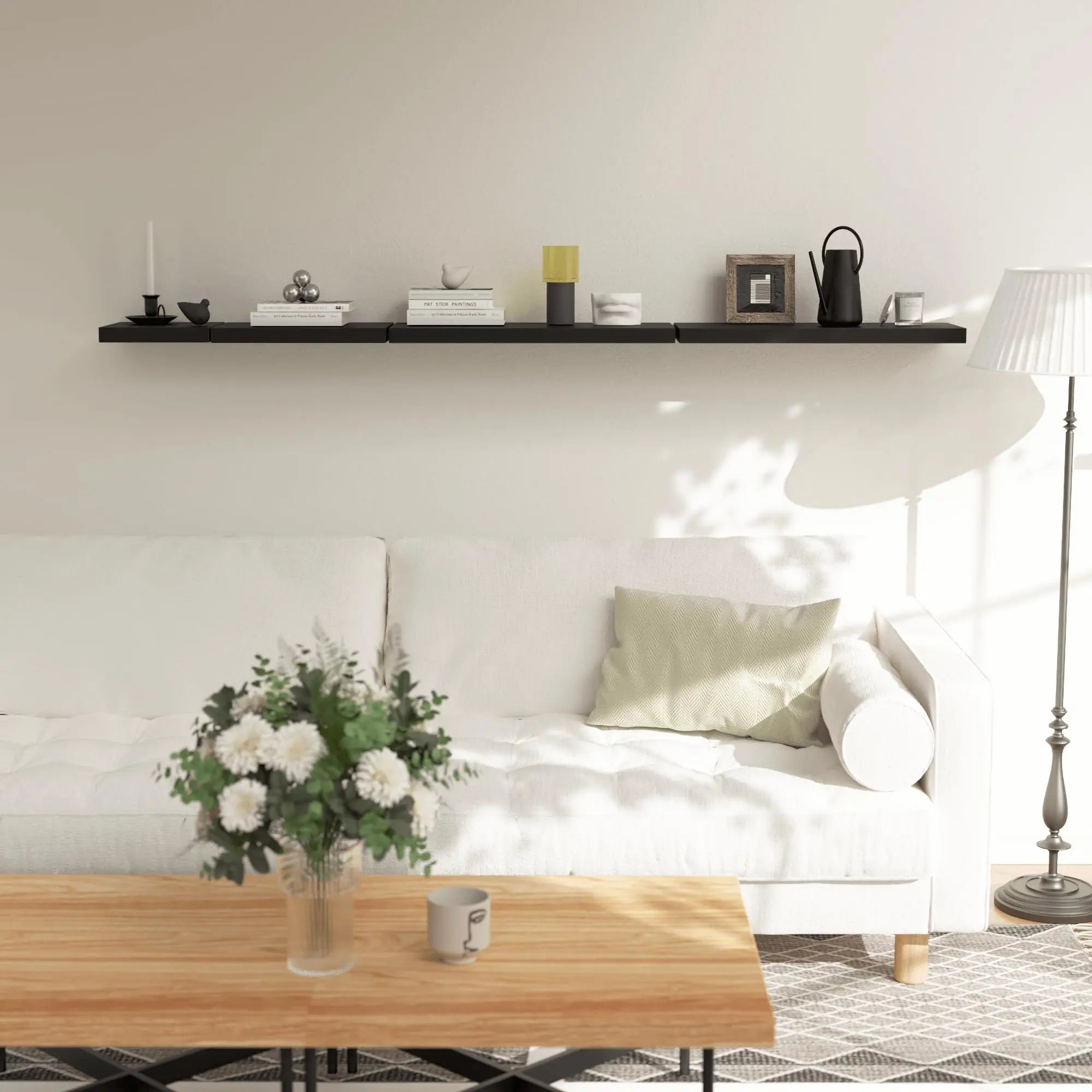 Floating shelves with invisible bracket rustic wood wall mounted set of 4 hanging display for room d - united states