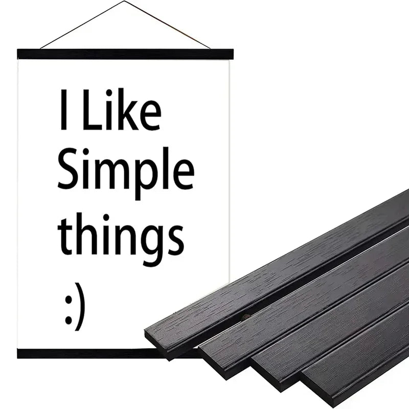 Magnetic wooden picture poster hanger frames photos wall art canvas print painting teak pine wood living room home