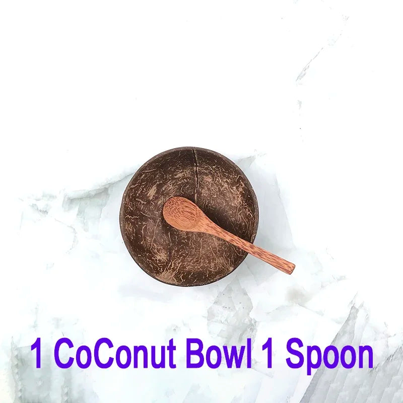 Pure natural coconut wooden bowl spoon kitchenware exquisite craftsmanship rice dessert salad noodle mousse pasta - 1