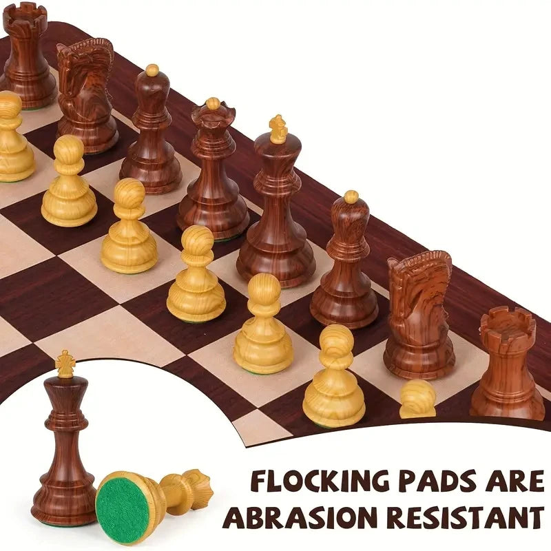 Luxurious large-sized chess set 52cm foldable wood-like silicone chessboard king 9.6cm tall weighted pieces - 1 - chess