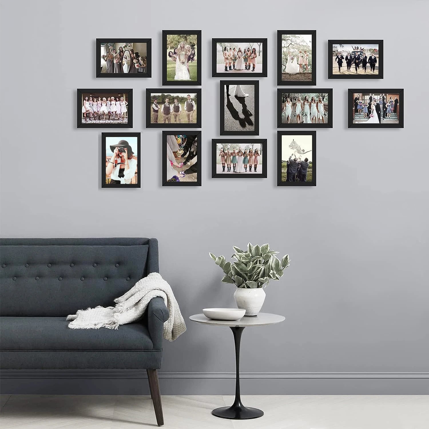 14pcs 4x6 inch picture frames wooden photo without mat,tabletop or wall display for prints paintings poster