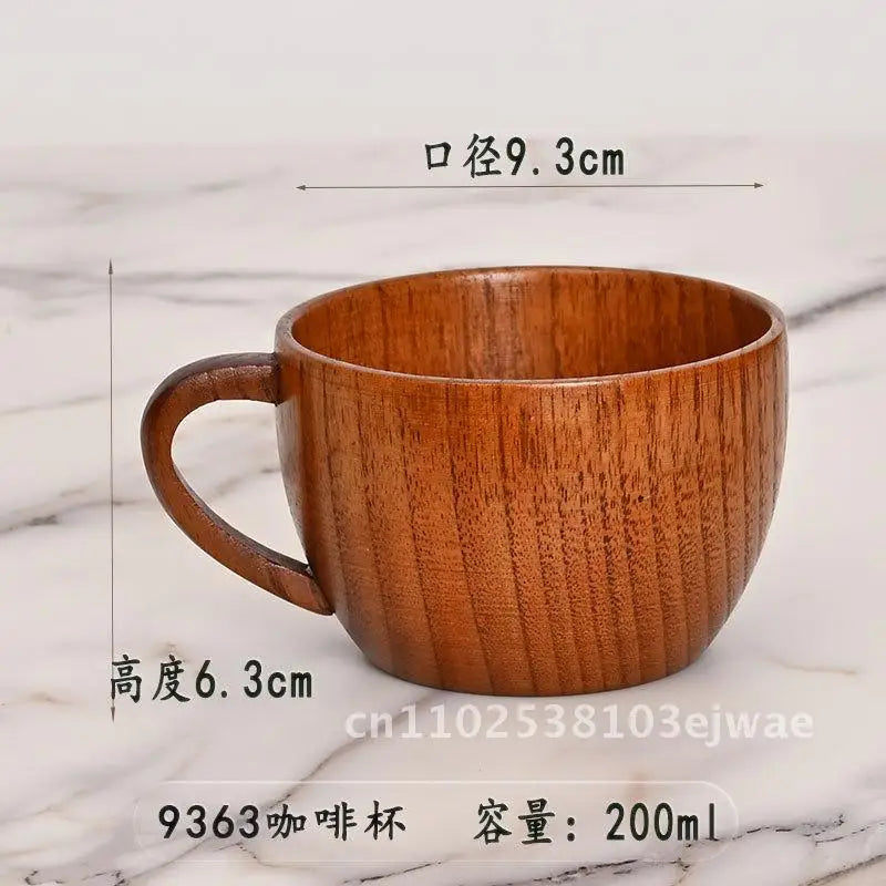 Factory in stock creative large cup round solid wood tea universal insulation wooden price discount - 9363 cup150 500m