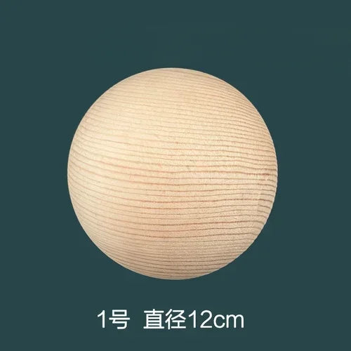 Solid wood carving solid color round ball staircase handrail bed tail headpost decoration column sculpture - pine 12cm