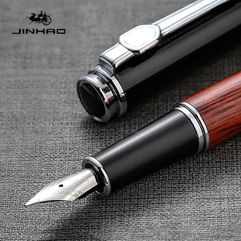 Jinhao 8802 wooden fountain pen ef/f/m nib luxury wood ink pens business gifts writing office school supplies stationery