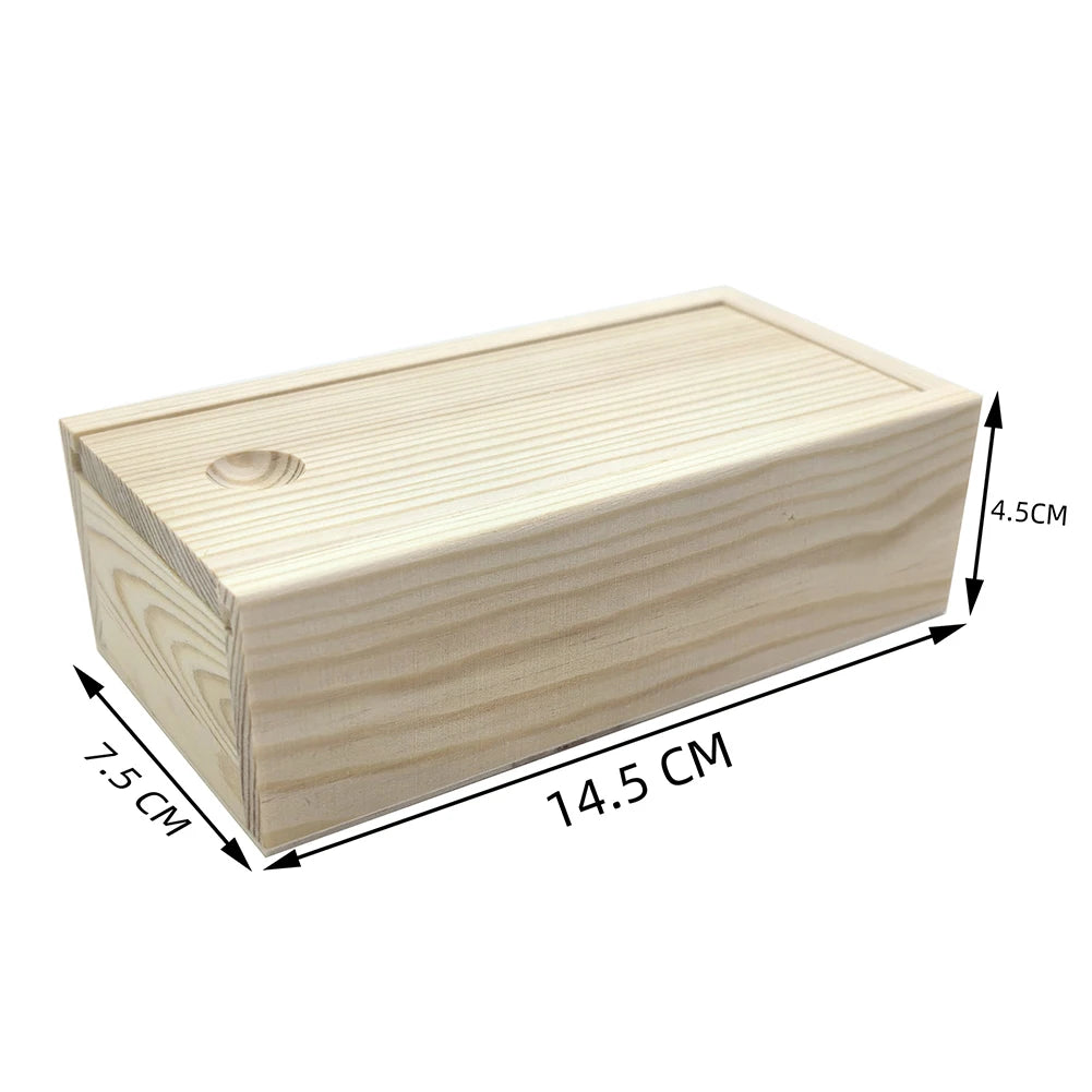Pine pull-out box sliding cover wooden storage log drawer wood jewelry organizer case diy - box