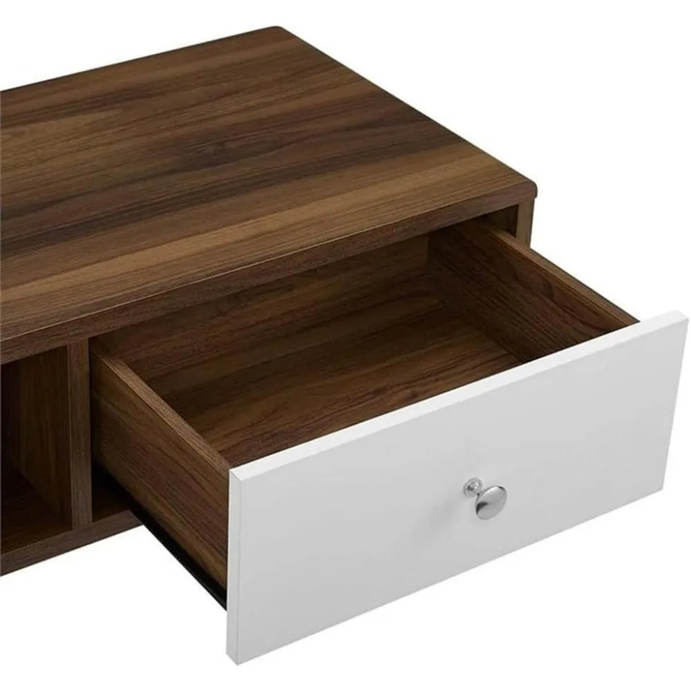 Transmit 70’’ media console wood tv stand 70 inch walnut white - united states