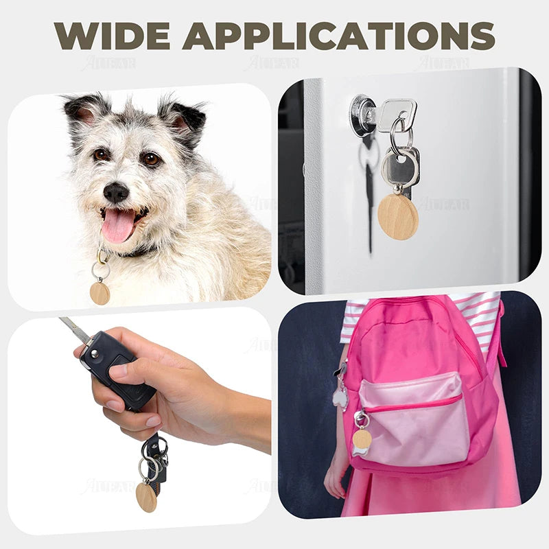 10-50pcs gift wood key chain wholesale keyrings beech keychain wooden pendant ring