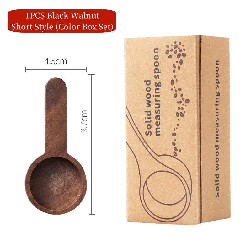 Black walnut coffee measuring spoon,solid wood spoon,several spoons,coffee milk powder quantitative spoon,gram spoon