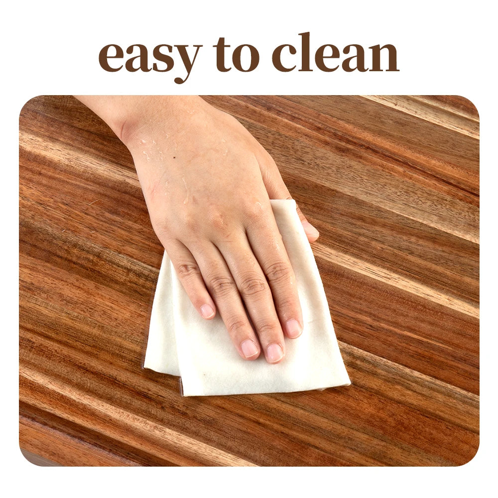 Thick acacia wood cutting board double-sided using large solid wooden chopping block with juice groove food-safe