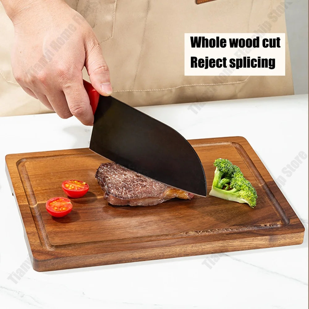 Acacia wood cutting board thickened chopping home large size for meat vegetables fruit and cheese kitchen tools